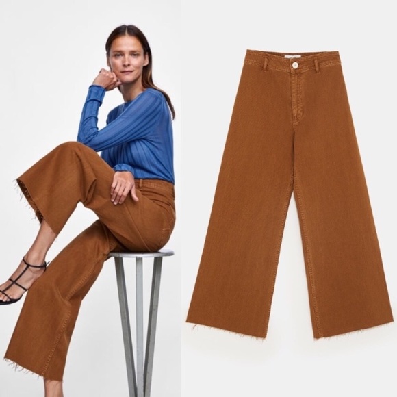 Zara Pants - Zara marine high waisted premium wide Leg jeans